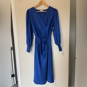 Chenault Royal Blue Long Sleeve Wrap Dress